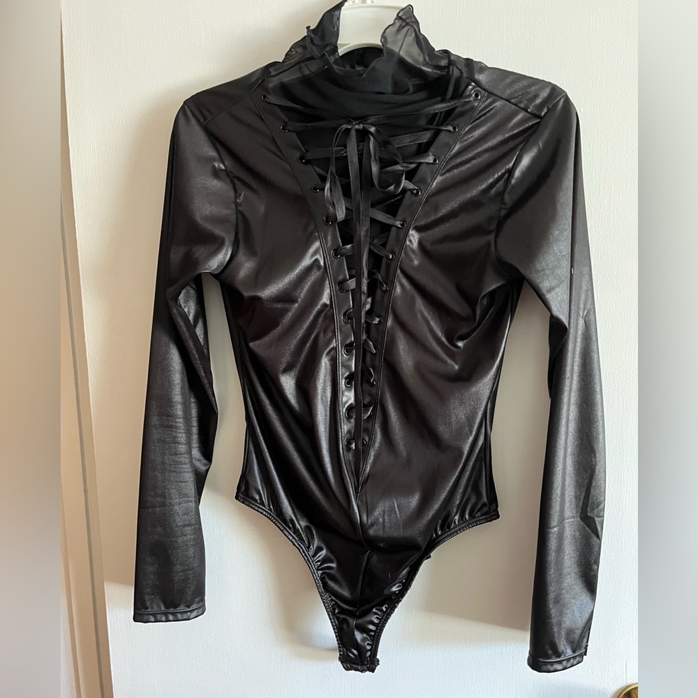 Sexy, wet, look mistress bodysuit